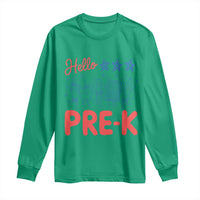 First Day of Pre-K Boys Girls Toddler Preschool Patriotic US Long Sleeve Shirt