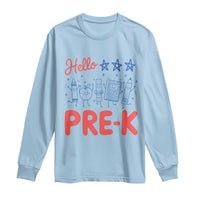 First Day of Pre-K Boys Girls Toddler Preschool Patriotic US Long Sleeve Shirt