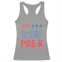 First Day of Pre-K Boys Girls Toddler Preschool Patriotic US Racerback Tank Top