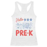 First Day of Pre-K Boys Girls Toddler Preschool Patriotic US Racerback Tank Top