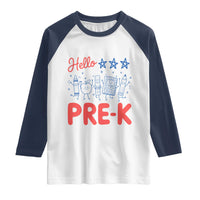 First Day of Pre-K Boys Girls Toddler Preschool Patriotic US Raglan Shirt