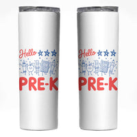First Day of Pre-K Boys Girls Toddler Preschool Patriotic US Skinny Tumbler