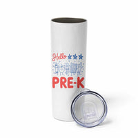 First Day of Pre-K Boys Girls Toddler Preschool Patriotic US Skinny Tumbler