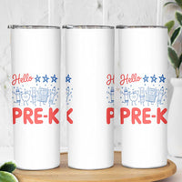 First Day of Pre-K Boys Girls Toddler Preschool Patriotic US Skinny Tumbler