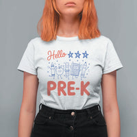 First Day of Pre-K Boys Girls Toddler Preschool Patriotic US T Shirt For Women