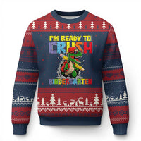 I'm Ready to Crush Pre-K Back to School T-Rex Dinosaur Ugly Christmas Sweater