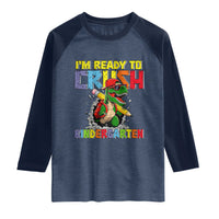 I'm Ready to Crush Pre-K Back to School T-Rex Dinosaur Raglan Shirt