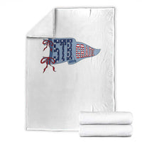 5th Grade Teacher Pennant US Flag Back to School Throw Blanket