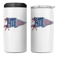 4th Grade Teacher Pennant US Flag Back to School 4 in 1 Can Cooler Tumbler
