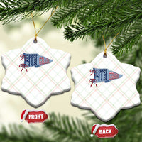 4th Grade Teacher Pennant US Flag Back to School Ceramic Ornament