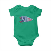 2nd Grade Teacher Pennant US Flag Back to School Baby Onesie