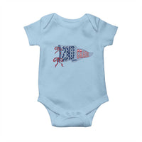 2nd Grade Teacher Pennant US Flag Back to School Baby Onesie
