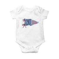2nd Grade Teacher Pennant US Flag Back to School Baby Onesie