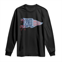 2nd Grade Teacher Pennant US Flag Back to School Long Sleeve Shirt