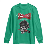 Plumber Plumbing Skull Long Sleeve Shirt King Of Trades - Wonder Print Shop