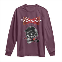 Plumber Plumbing Skull Long Sleeve Shirt King Of Trades - Wonder Print Shop
