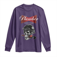 Plumber Plumbing Skull Long Sleeve Shirt King Of Trades - Wonder Print Shop