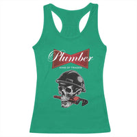 Plumber Plumbing Skull Racerback Tank Top King Of Trades - Wonder Print Shop