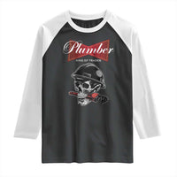 Plumber Plumbing Skull Raglan Shirt King Of Trades - Wonder Print Shop