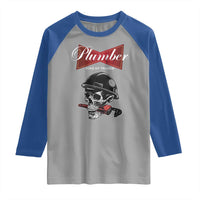 Plumber Plumbing Skull Raglan Shirt King Of Trades - Wonder Print Shop