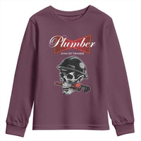 Plumber Plumbing Skull Youth Sweatshirt King Of Trades - Wonder Print Shop