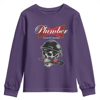 Plumber Plumbing Skull Youth Sweatshirt King Of Trades - Wonder Print Shop