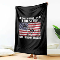 Patriotic Mechanic American Flag Car Repairman Throw Blanket - Wonder Print Shop