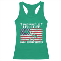 Patriotic Mechanic American Flag Car Repairman Racerback Tank Top - Wonder Print Shop