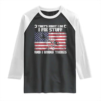 Patriotic Mechanic American Flag Car Repairman Raglan Shirt - Wonder Print Shop