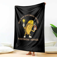 Funny Electrician Throw Blanket This Electrician Will Work For Tacos - Wonder Print Shop