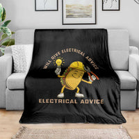 Funny Electrician Throw Blanket This Electrician Will Work For Tacos - Wonder Print Shop