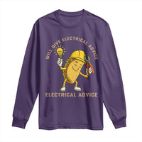 Funny Electrician Long Sleeve Shirt This Electrician Will Work For Tacos - Wonder Print Shop