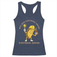 Funny Electrician Racerback Tank Top This Electrician Will Work For Tacos - Wonder Print Shop