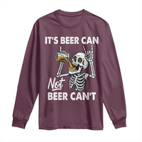 Funny Skeleton Beer Long Sleeve Shirt It Is Beer Can Not Beer Can Not - Wonder Print Shop