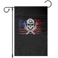 Skeleton Mechanic Garden Flag American Flag Patriotic Car Repair - Wonder Print Shop