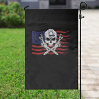 Skeleton Mechanic Garden Flag American Flag Patriotic Car Repair - Wonder Print Shop