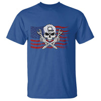 Skeleton Mechanic T Shirt American Flag Patriotic Car Repair - Wonder Print Shop