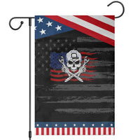 Skeleton Mechanic Garden Flag American Flag Patriotic Car Repair