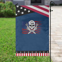 Skeleton Mechanic Garden Flag American Flag Patriotic Car Repair