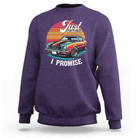 Funny Car Enthusiast Sweatshirt Just One More Car I Promise - Wonder Print Shop