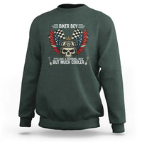 Skull Biker American Flag Motorcycle Biker Son Sweatshirt - Wonder Print Shop