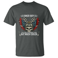 Skull Biker American Flag Motorcycle Biker Son T Shirt - Wonder Print Shop