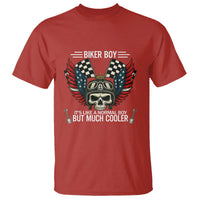 Skull Biker American Flag Motorcycle Biker Son T Shirt - Wonder Print Shop