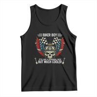 Skull Biker American Flag Motorcycle Biker Son Tank Top - Wonder Print Shop