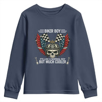 Skull Biker American Flag Motorcycle Biker Son Youth Sweatshirt - Wonder Print Shop