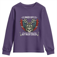 Skull Biker American Flag Motorcycle Biker Son Youth Sweatshirt - Wonder Print Shop