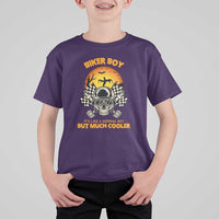 Funny Skull Motocycle Halloween Biker Son T Shirt For Kid Biker Boy It's Like A Normal Boy But Much Cooler - Wonder Print Shop