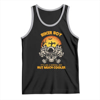 Funny Skull Motocycle Halloween Biker Son Tank Top Biker Boy It's Like A Normal Boy But Much Cooler - Wonder Print Shop