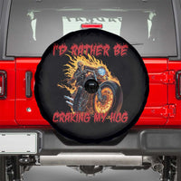 Funny Biker Skeleton Motorcycle Rider Spare Tire Cover I Would Rather Be Cranking My Hog - Wonder Print Shop