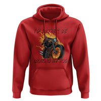 Funny Biker Skeleton Motorcycle Rider Hoodie I Would Rather Be Cranking My Hog - Wonder Print Shop